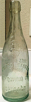 UNITED STATES BREWING COMPANY EMBOSSED BEER BOTTLE