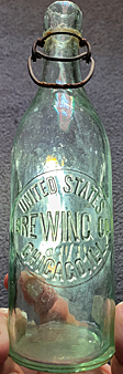 UNITED STATES BREWING COMPANY EMBOSSED BEER BOTTLE