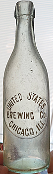 UNITED STATES BREWING COMPANY EMBOSSED BEER BOTTLE