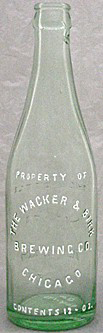 THE WACKER & BIRK BREWING COMPANY EMBOSSED BEER BOTTLE