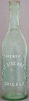 WEST SIDE BREWERY COMPANY EMBOSSED BEER BOTTLE