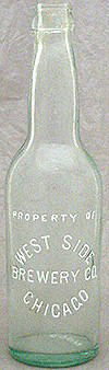 WEST SIDE BREWERY COMPANY EMBOSSED BEER BOTTLE