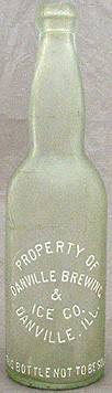 DANVILLE BREWING & ICE COMPANY EMBOSSED BEER BOTTLE