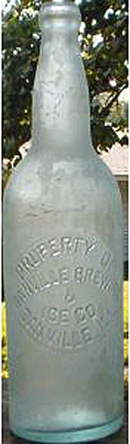 DANVILLE BREWING & ICE COMPANY EMBOSSED BEER BOTTLE