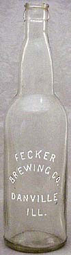 FECKER BREWING COMPANY EMBOSSED BEER BOTTLE