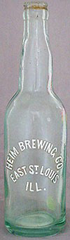 HEIM BREWING COMPANY EMBOSSED BEER BOTTLE