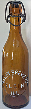 ELGIN BREWERY EMBOSSED BEER BOTTLE