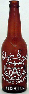 ELGIN EAGLE BREWING COMPANY EMBOSSED BEER BOTTLE