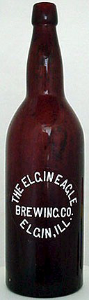 ELGIN EAGLE BREWING COMPANY EMBOSSED BEER BOTTLE