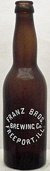 FRANZ BROTHERS BREWING COMPANY EMBOSSED BEER BOTTLE