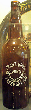 FRANZ BROTHERS BREWING COMPANY EMBOSSED BEER BOTTLE