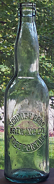 SCHMICH BROTHERS BREWING COMPANY EMBOSSED BEER BOTTLE