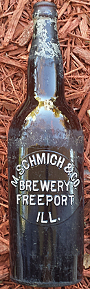 M. SCHMICH & COMPANY BREWERY EMBOSSED BEER BOTTLE