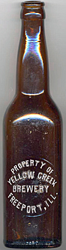 YELLOW CREEK BREWERY EMBOSSED BEER BOTTLE