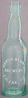 MARTIN BLUM'S BREWERY EMBOSSED BEER BOTTLE