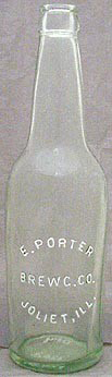 E. PORTER BREWING COMPANY EMBOSSED BEER BOTTLE