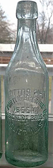 E. PORTER BREWING COMPANY EMBOSSED BEER BOTTLE