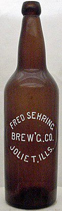 FRED SEHRING BREWING COMPANY EMBOSSED BEER BOTTLE