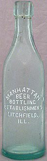 MANHATTAN BEER BOTTLING ESTABLISHMENT EMBOSSED BEER BOTTLE