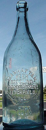 MANHATTAN BEER BOTTLING ESTABLISHMENT EMBOSSED BEER BOTTLE