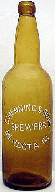 C. HENNING & SONS BREWERS EMBOSSED BEER BOTTLE