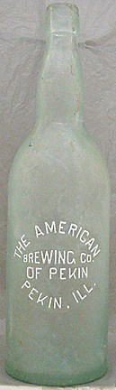 THE AMERICAN BREWING COMPANY OF PEKIN EMBOSSED BEER BOTTLE