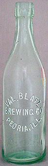 VALENTINE BLATZ BREWING COMPANY EMBOSSED BEER BOTTLE