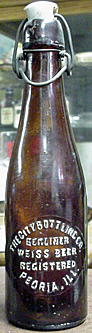 THE CITY BOTTLING COMPANY BERLINER WEISS BEER EMBOSSED BEER BOTTLE