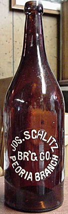 JOSEPH SCHLITZ BREWING COMPANY EMBOSSED BEER BOTTLE