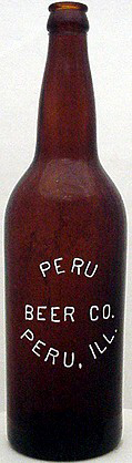 PERU BEER COMPANY EMBOSSED BEER BOTTLE