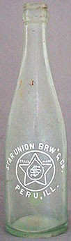 STAR UNION BREWING COMPANY EMBOSSED BEER BOTTLE