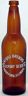 ROCKFORD BREWING COMPANY EMBOSSED BEER BOTTLE