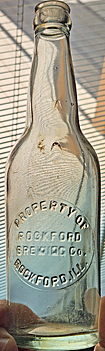 ROCKFORD BREWING COMPANY EMBOSSED BEER BOTTLE