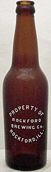 ROCKFORD BREWING COMPANY EMBOSSED BEER BOTTLE