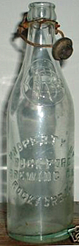 ROCKFORD BREWING COMPANY EMBOSSED BEER BOTTLE