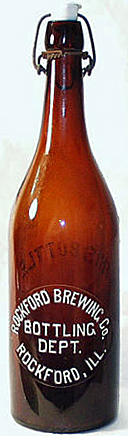 ROCKFORD BREWING COMPANY EMBOSSED BEER BOTTLE