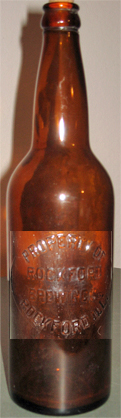 ROCKFORD BREWING COMPANY EMBOSSED BEER BOTTLE