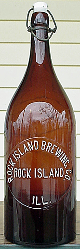 ROCK ISLAND BREWING COMPANY EMBOSSED BEER BOTTLE