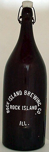 ROCK ISLAND BREWING COMPANY EMBOSSED BEER BOTTLE