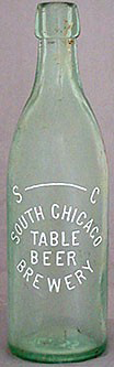 SOUTH CHICAGO BREWERY EMBOSSED BEER BOTTLE