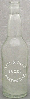 POPEL & GILLER BREWING COMPANY EMBOSSED BEER BOTTLE