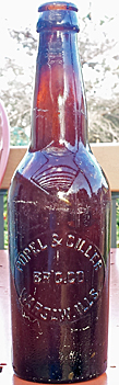 POPEL & GILLER BREWING COMPANY EMBOSSED BEER BOTTLE