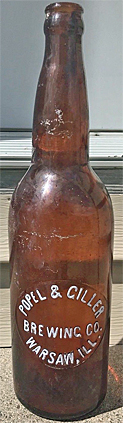 POPEL & GILLER BREWING COMPANY EMBOSSED BEER BOTTLE