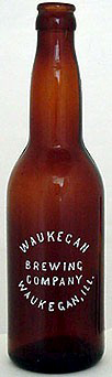 WAUKEGAN BREWING COMPANY EMBOSSED BEER BOTTLE