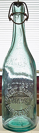 CRESCENT BREWING COMPANY EMBOSSED BEER BOTTLE