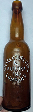 CRESCENT BREWING COMPANY EMBOSSED BEER BOTTLE