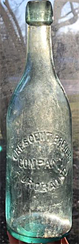 CRESCENT BREWING COMPANY EMBOSSED BEER BOTTLE