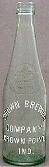 CROWN BREWING COMPANY EMBOSSED BEER BOTTLE