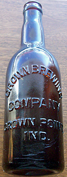 CROWN BREWING COMPANY EMBOSSED BEER BOTTLE