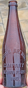 CROWN BREWING COMPANY EMBOSSED BEER BOTTLE